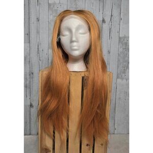 RPGShow Copper Red Blonde Human Hair Lace Front Wig